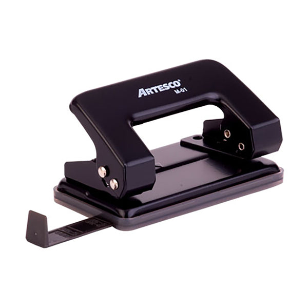 Perforador escolar m-01 11 hojas  color negro Artesco