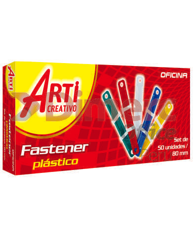 Fastener plástico de colores caja x 50 unidad Arti Creativo