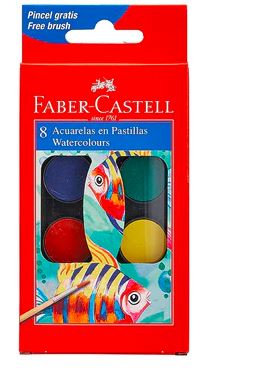 Acuarela 8 colores + pincel Faber Castell