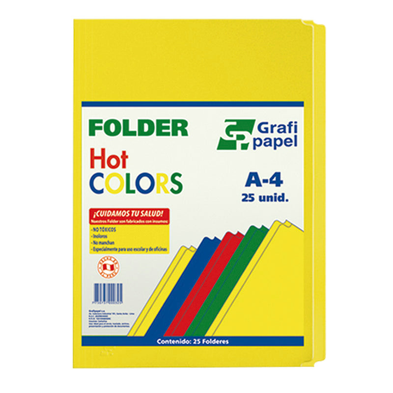 Folder Manila A4 color amarillo Grafipapel
