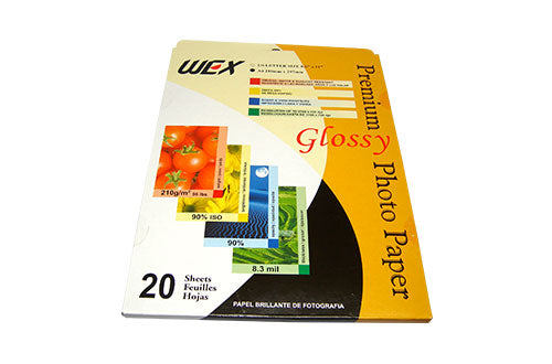 Papel fotografico glossy A4 170gr x 20 hojas wex