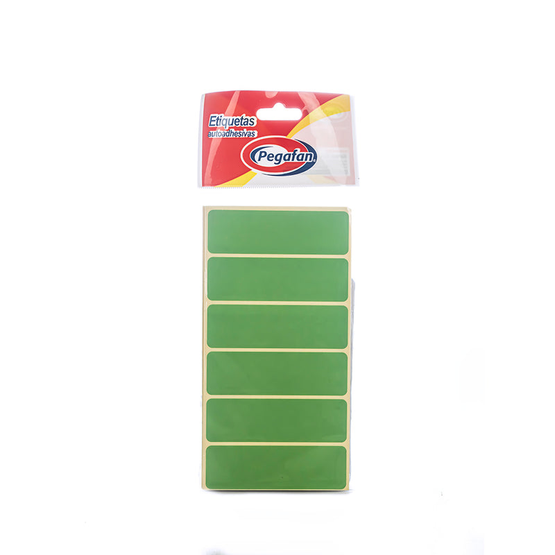 Etiqueta 3 x 1 ( 76mm x 24mm) verde 100 unidades Pegafan