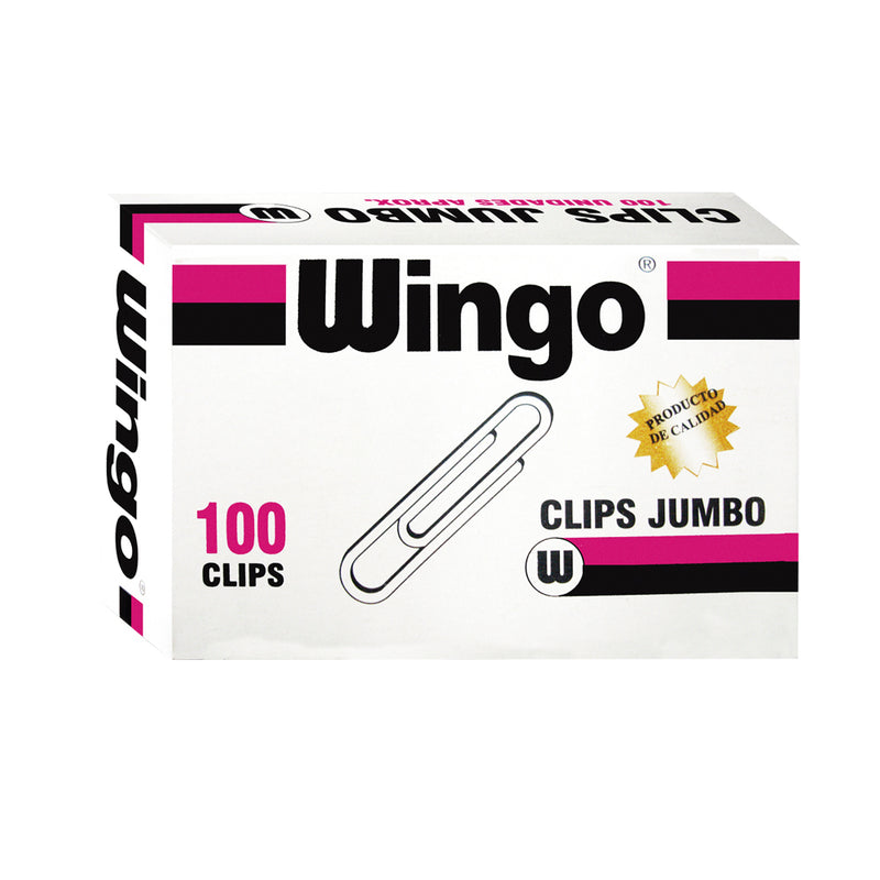 Clips jumbo caja x 100 unidades Wingo