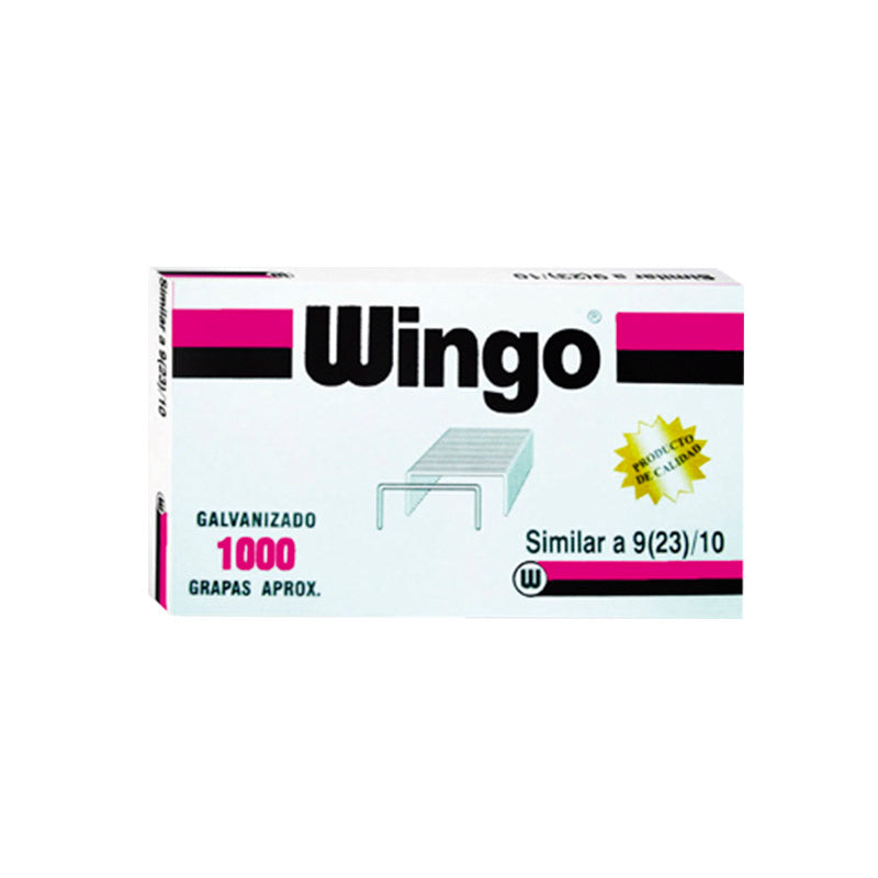 Grapas 9(23)/10 caja galvanizado x 1000 unidades Wingo