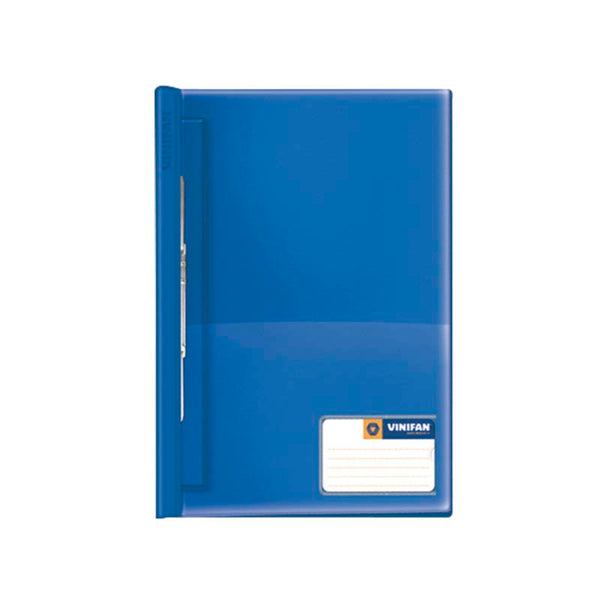 Folder tapa transparente oficio con fastener color azulino Vinifan