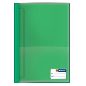 Folder tapa transparente oficio con fastener verde oscuro Vinifan