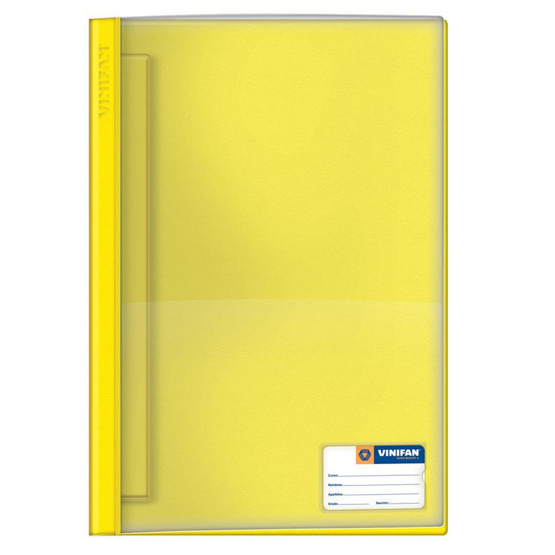 Folder tapa transparente A4 con fastener amarillo claro Vinifan