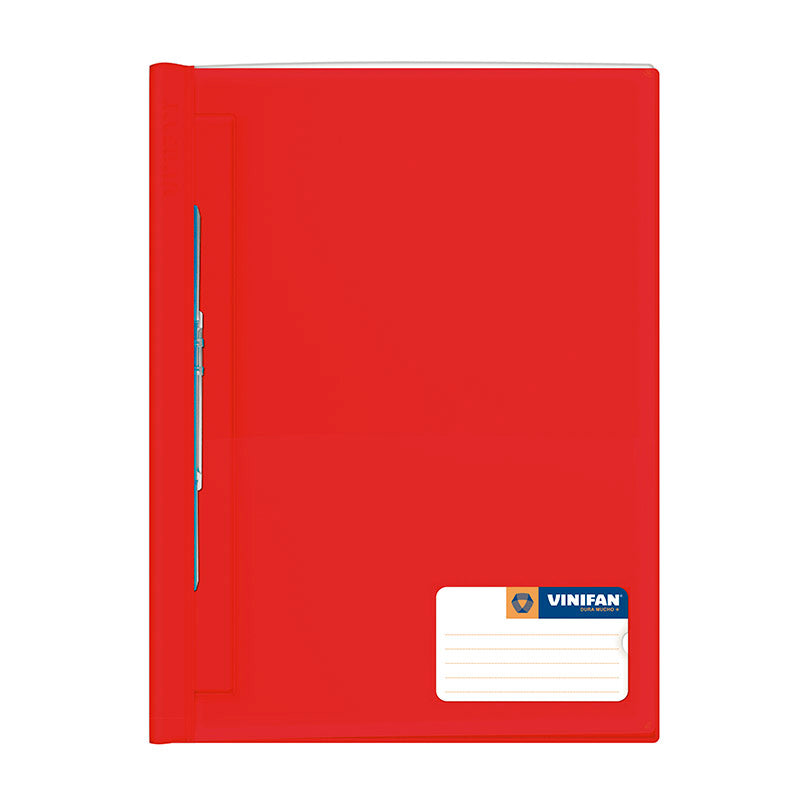 Folder tapa transparente A4 con fastener color rojo Vinifan