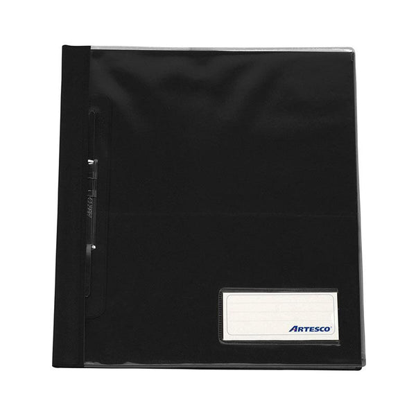 Folder tapa transparente A4 con fastener color negro Artesco