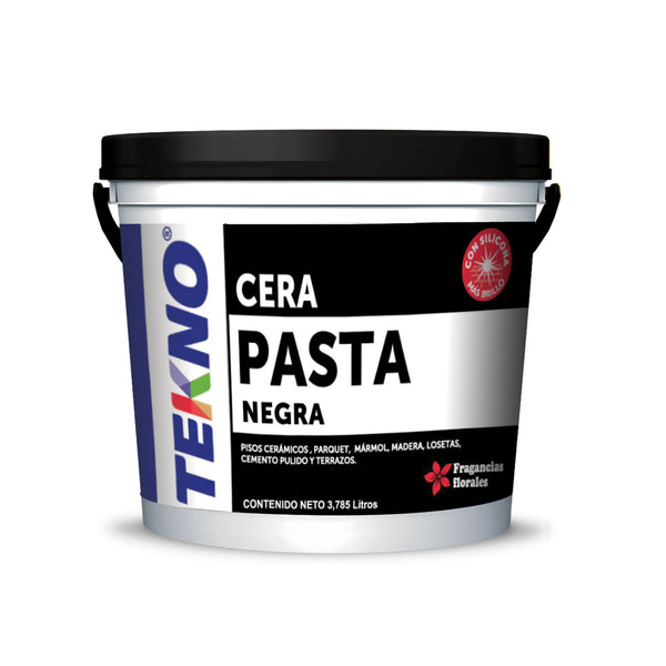 Cera en pasta negra balde 3785 ml tekno