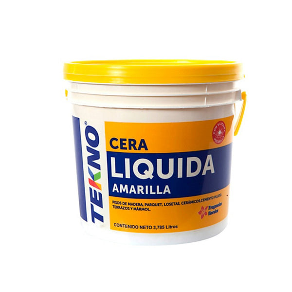 Cera líquida amarilla balde 3785 ml tekno