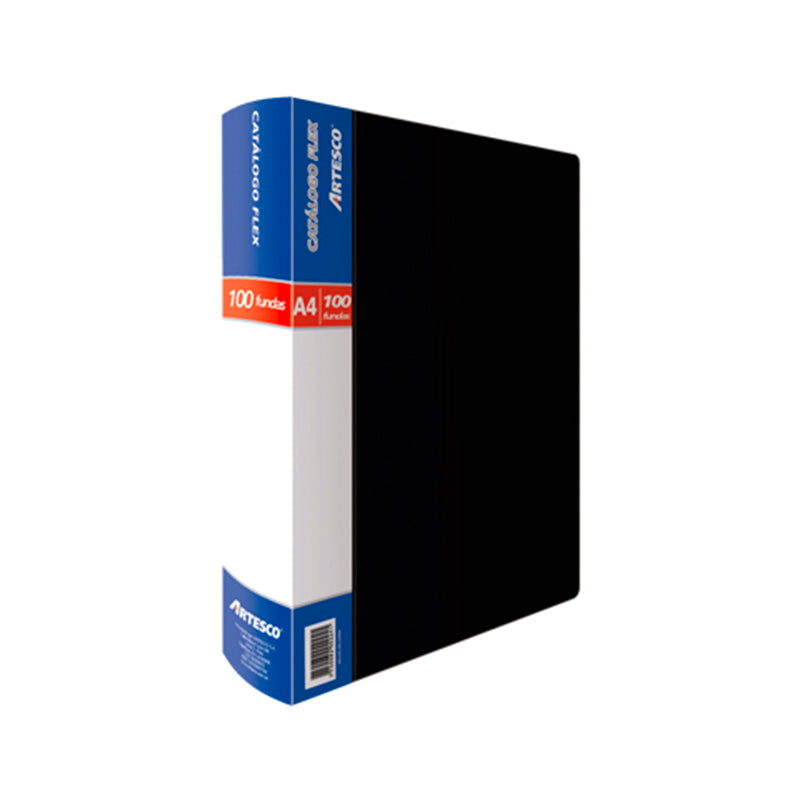 Catálogo A4 x 100 fundas negro flex artesco