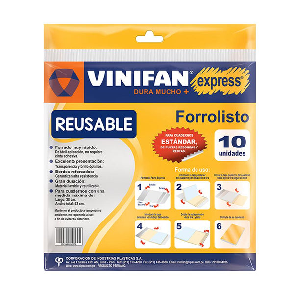 Forro listo A4 transparente Vinifan x 10 unidades