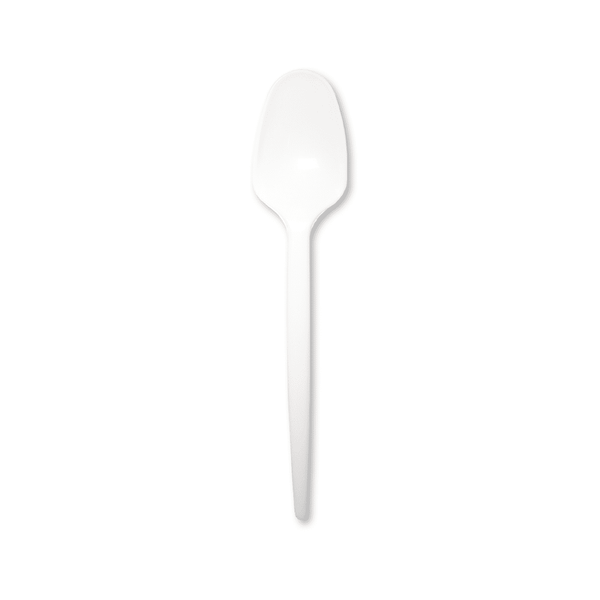 Cuchara blanca #10 descartable x 50 un (p/sopa)