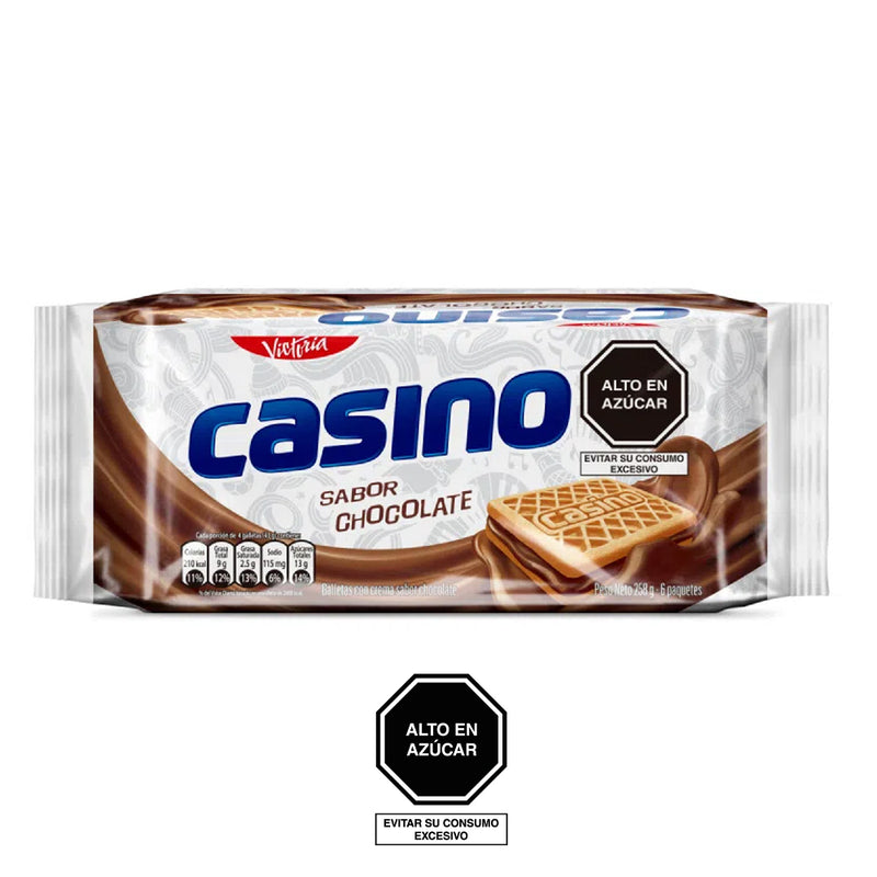 Galleta casino chocola 43 gr pack x 6 un victoria