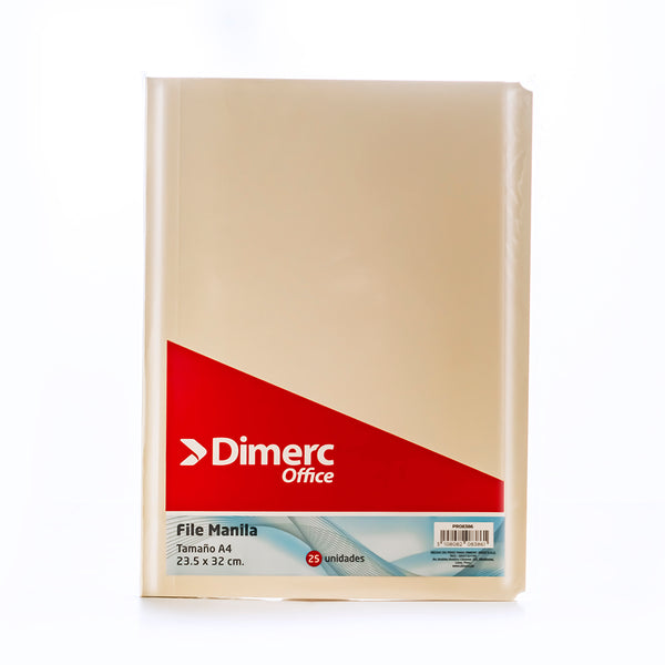 Folder manila A4 x 25 unidades Dimerc