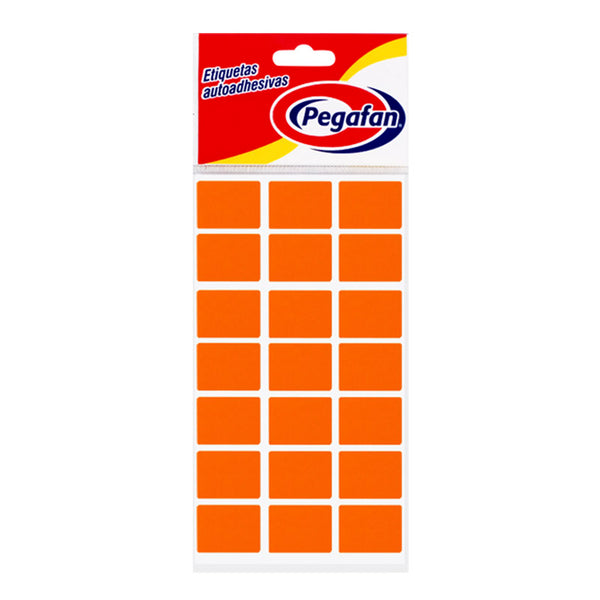 Etiqueta 1 x 3/4 (25mm x 19mm) naranja neón 100 unidades Pegafan