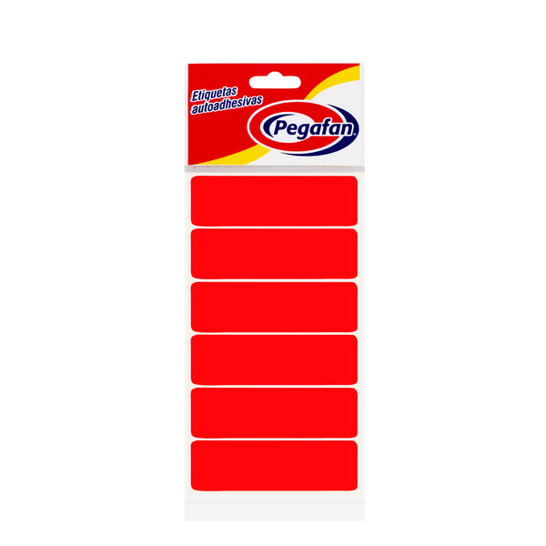 Etiqueta 3 x 1 (76mm x 24mm) rojo neón 100 unidades Pegafan