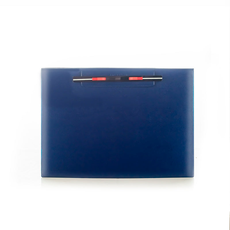 Folder doble tapa oficio con gusano color azul oscuro Artesco