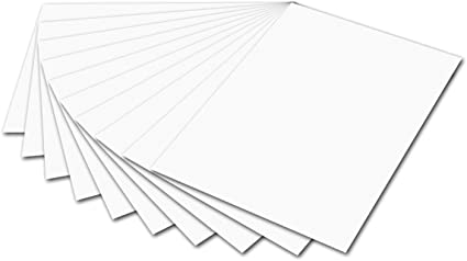 Cartulina plastificada blanco 50 cm x 65 cm x 10 unidades