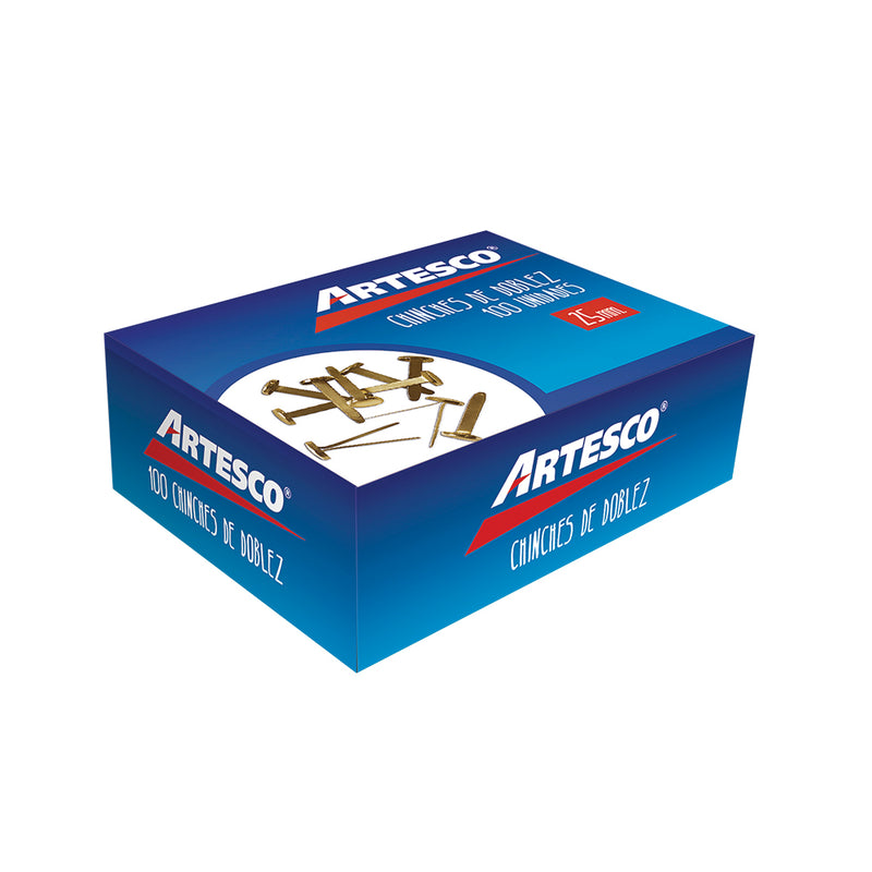 Chinches de doblez 25 mm caja x 100 unidades Artesco