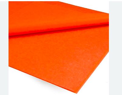 Papel seda color naranja x 24 unidades