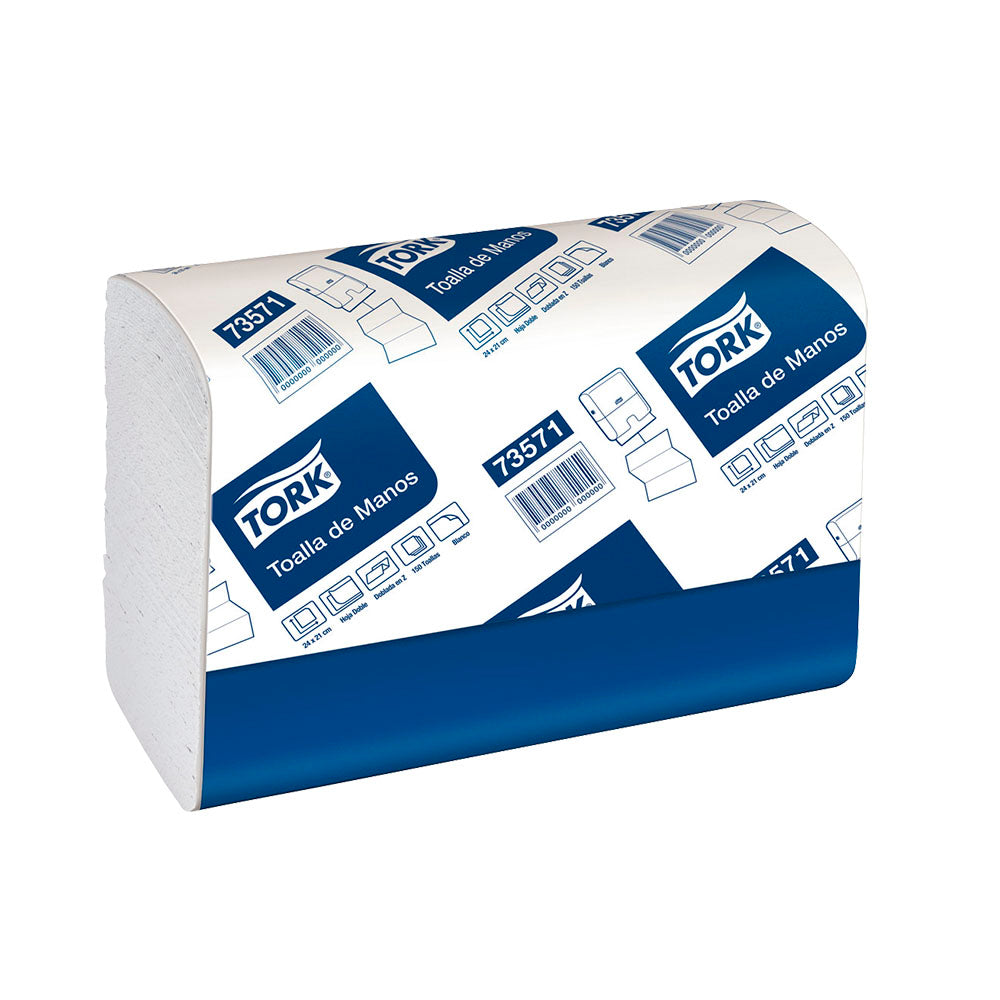Papel toalla  blanco interfoliado doble hoja x 150 unidades Familia
