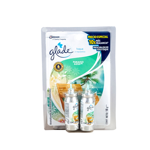 Repuesto toque paraiso azul 9 gr x 2 un glade