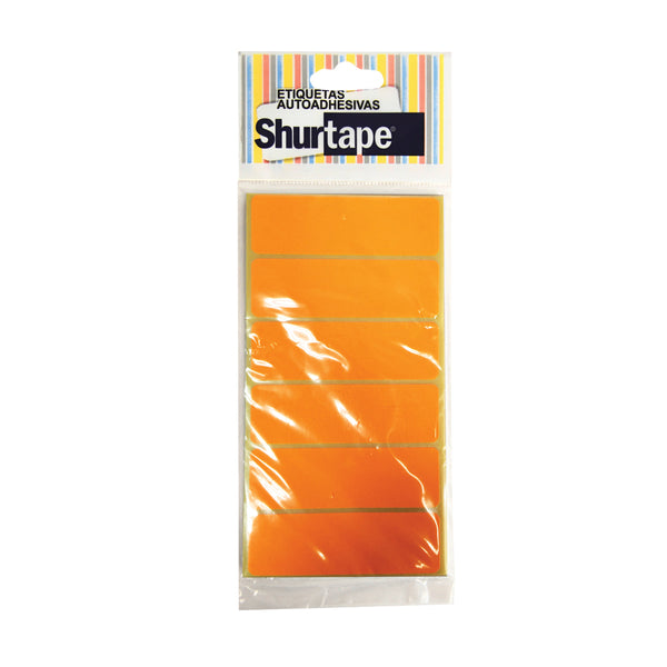 Etiqueta 3 x 1 (76mm x 23.5mm) naranja neón 100 unidades Shurtape