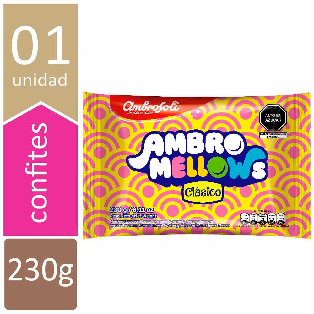 Marshmellows surtidos x 230 gr ambrosoli