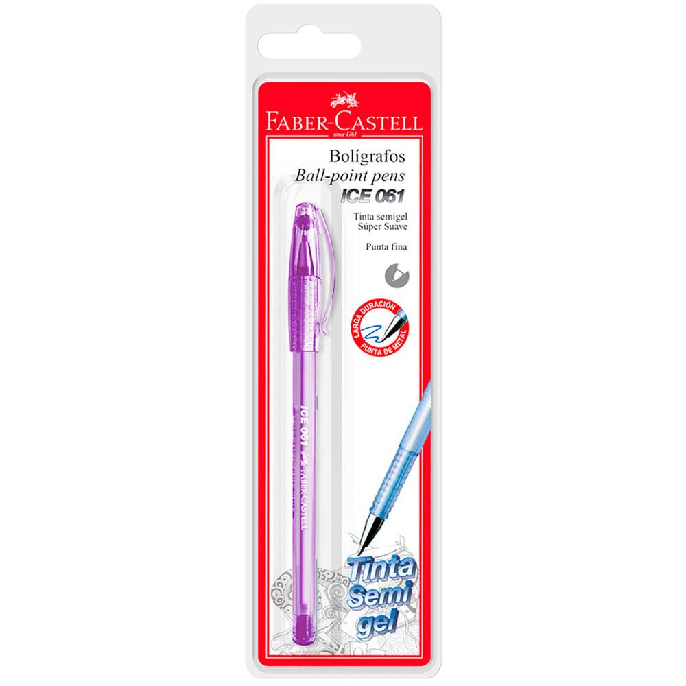 Lapicero tinta semi gel violeta ice 061 0.7mm Faber Castell