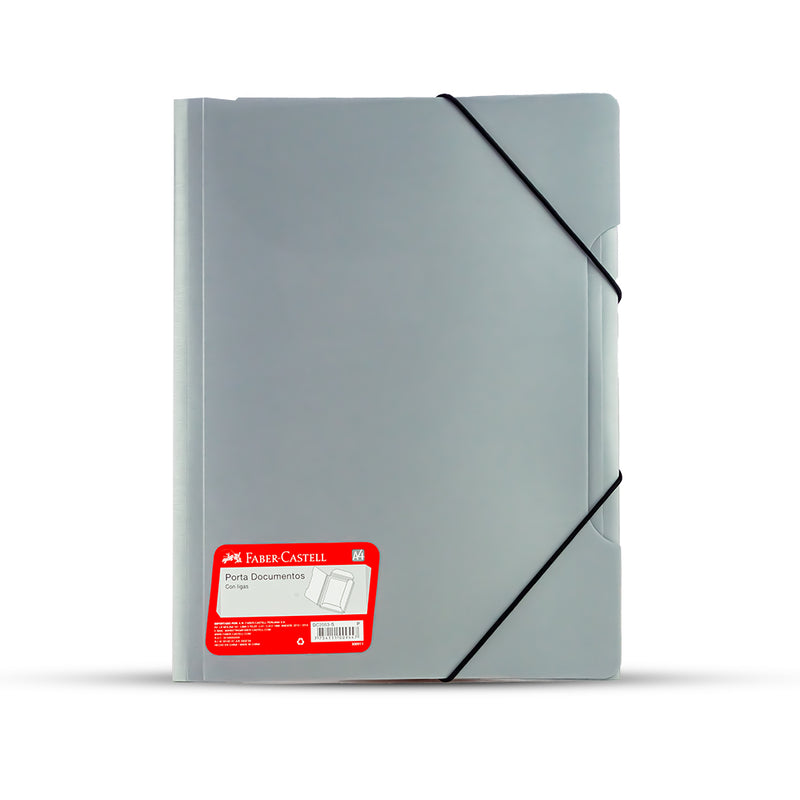 Folder con liga  plástico A4 color plateado Faber-Castell