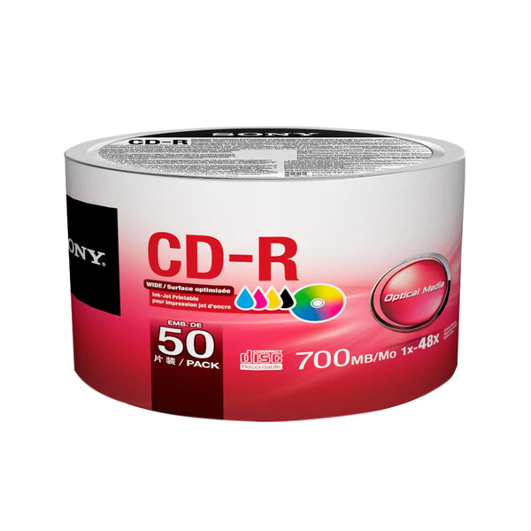 Cd r imprimible 700mb 1x 48x 80min cono 50un sony