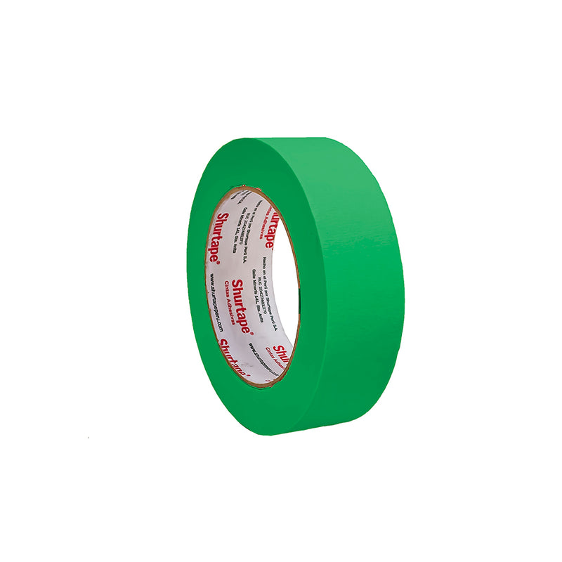 Cinta masking tape verde claro 1 x 15 yd Shurtape - Ofimarket