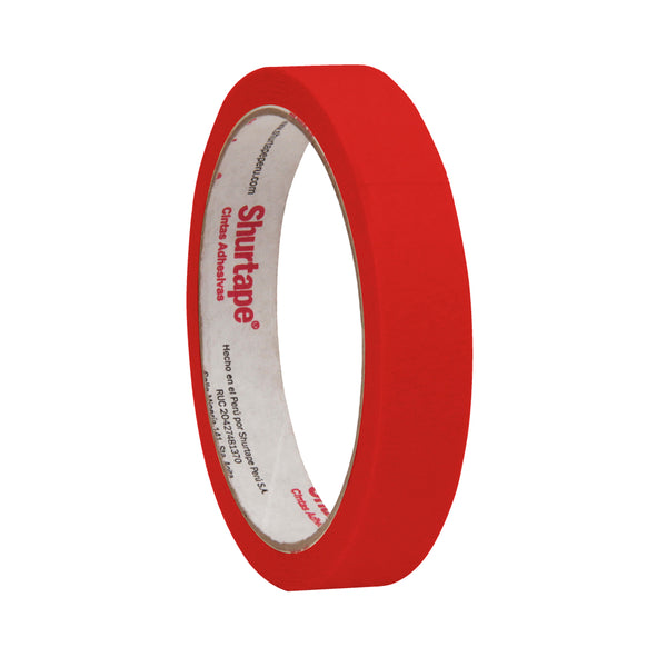 Cinta masking tape rojo neón 3/4 x 15 yd Shurtape