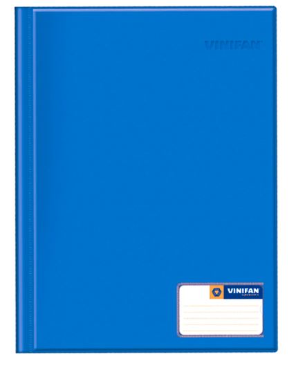 Folder doble tapa A4 con gusano color azulino Vinifan