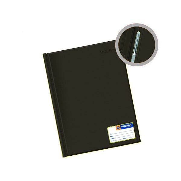 Folder doble tapa oficio con gusano negro Vinifan