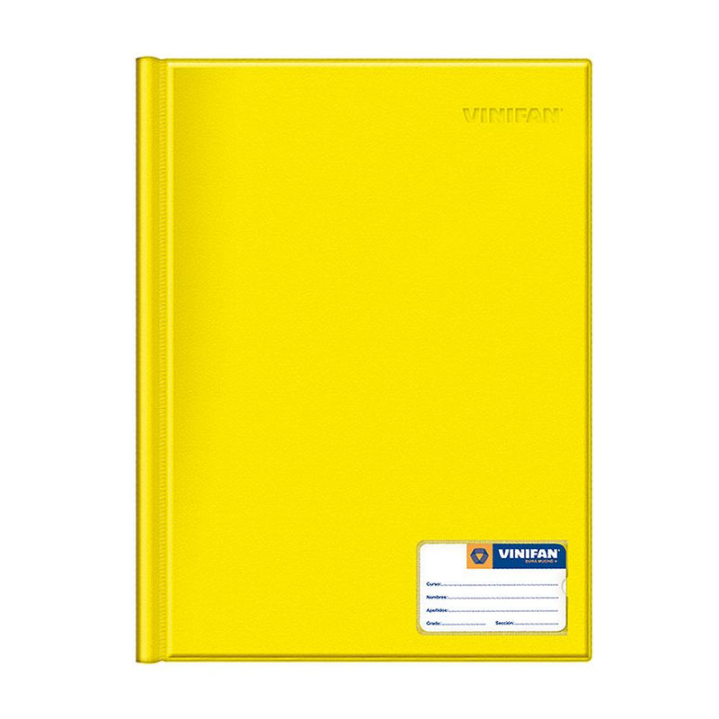 Folder doble tapa oficio con gusano color amarillo Vinifan