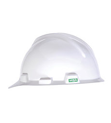 Casco msa v-gard sombrero c/ratchet y portalámpara blanco msa