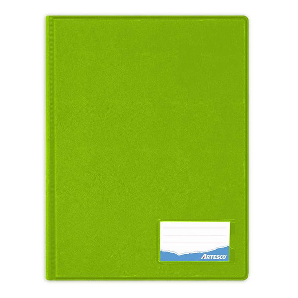Folder doble tapa A4 con gusano color verde limón Artesco