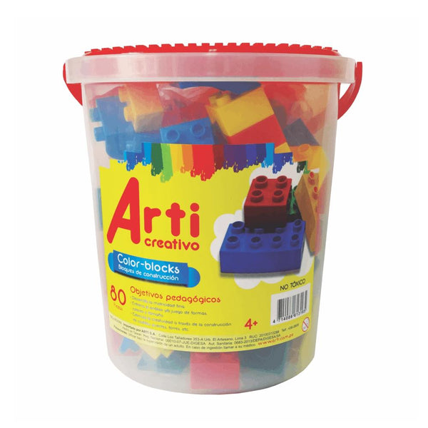 Juego educativo plástico color blocks x 80 piezas arti creativo