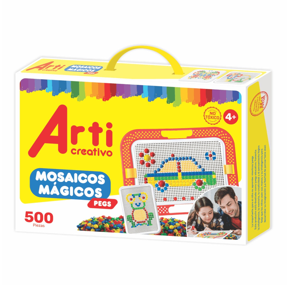 Juego creat plástico mosaicos mgicos x500pzs pegs
