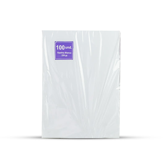 Cartulina A4 opalina blanco 220 gr x 100 unidades