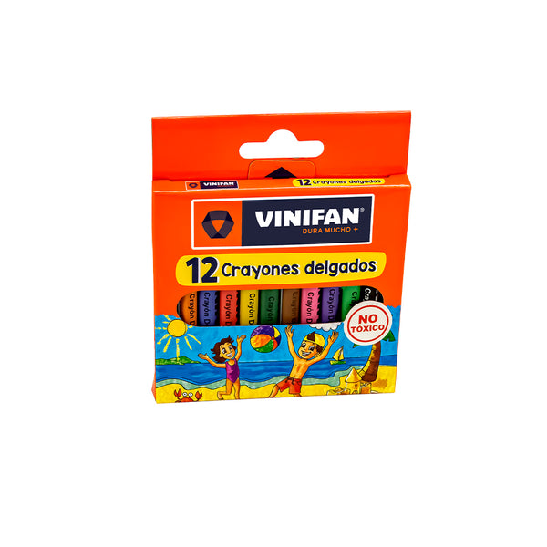 Crayones delgados x 12 unidades Vinifan
