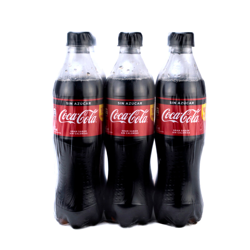 Gaseosa 500 ml descart pack x 6 un coca cola zero - Ofimarket