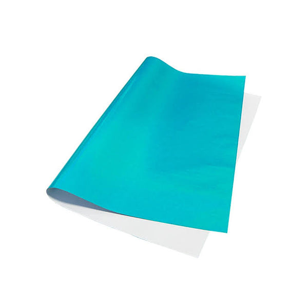 Papel lustre color turqueza paquete x 100 unidades