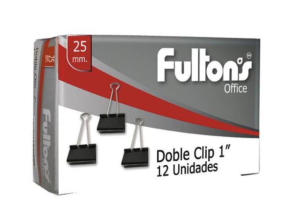 Binder clips 25mm (1) caja x 12 unidades Fultons