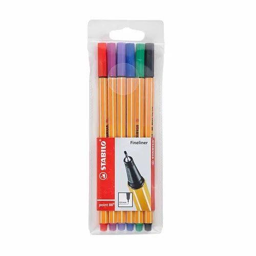 Estuche x 6 pza fine pen point 88 stabilo