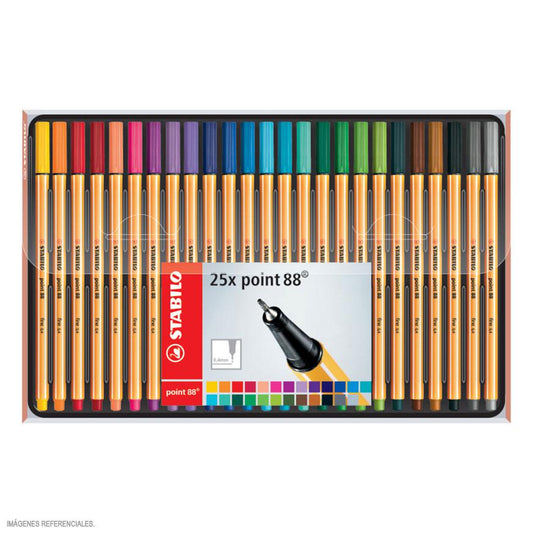 Estuche x 25 piezas rotulador point 88 Stabilo