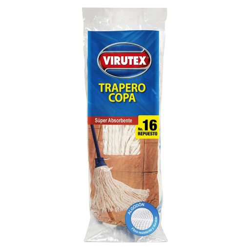 Repuesto trapeador (mopa) algodón 200gr virutex